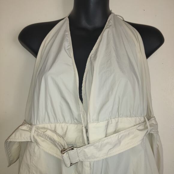 Zara Parachute Jumpsuit XL Halter Cargo Gorp Plunge ECRU Cream NWT Limited Belt - Picture 6 of 16